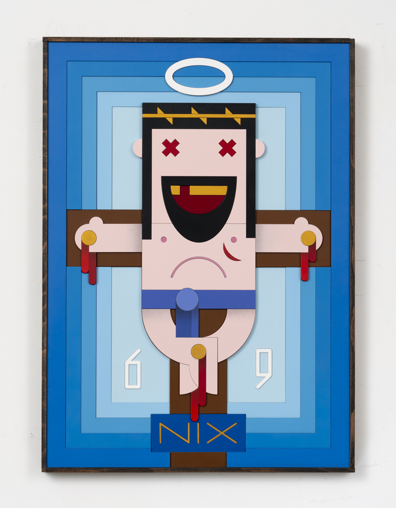 JESUS (rot auf schwarzem Kreuz)