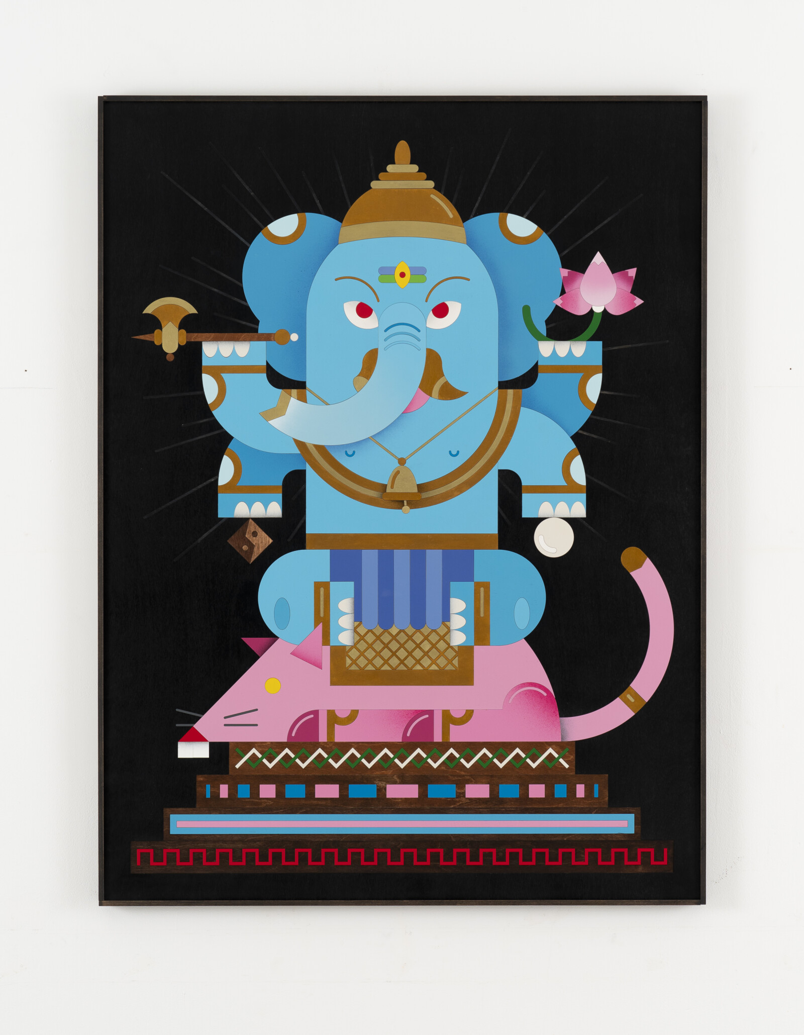 GANESHA (blau auf schwarzem Grund)